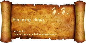 Hornung Huba névjegykártya
